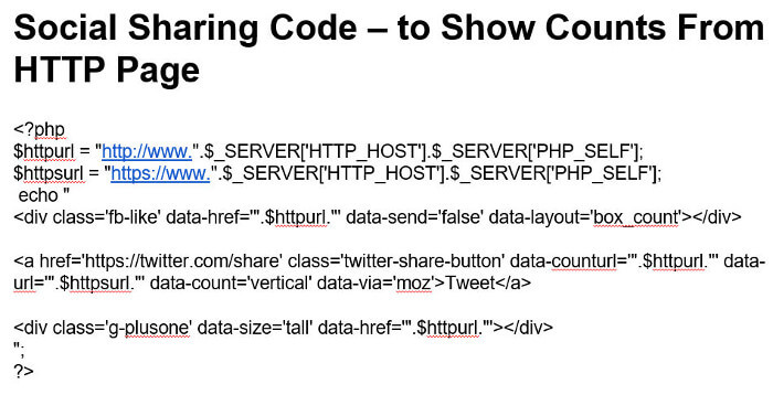 Code examples for Social Sharing Counts from HTTP page on a HTTPS page